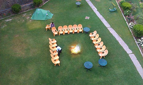 night bonfire in dharamshala